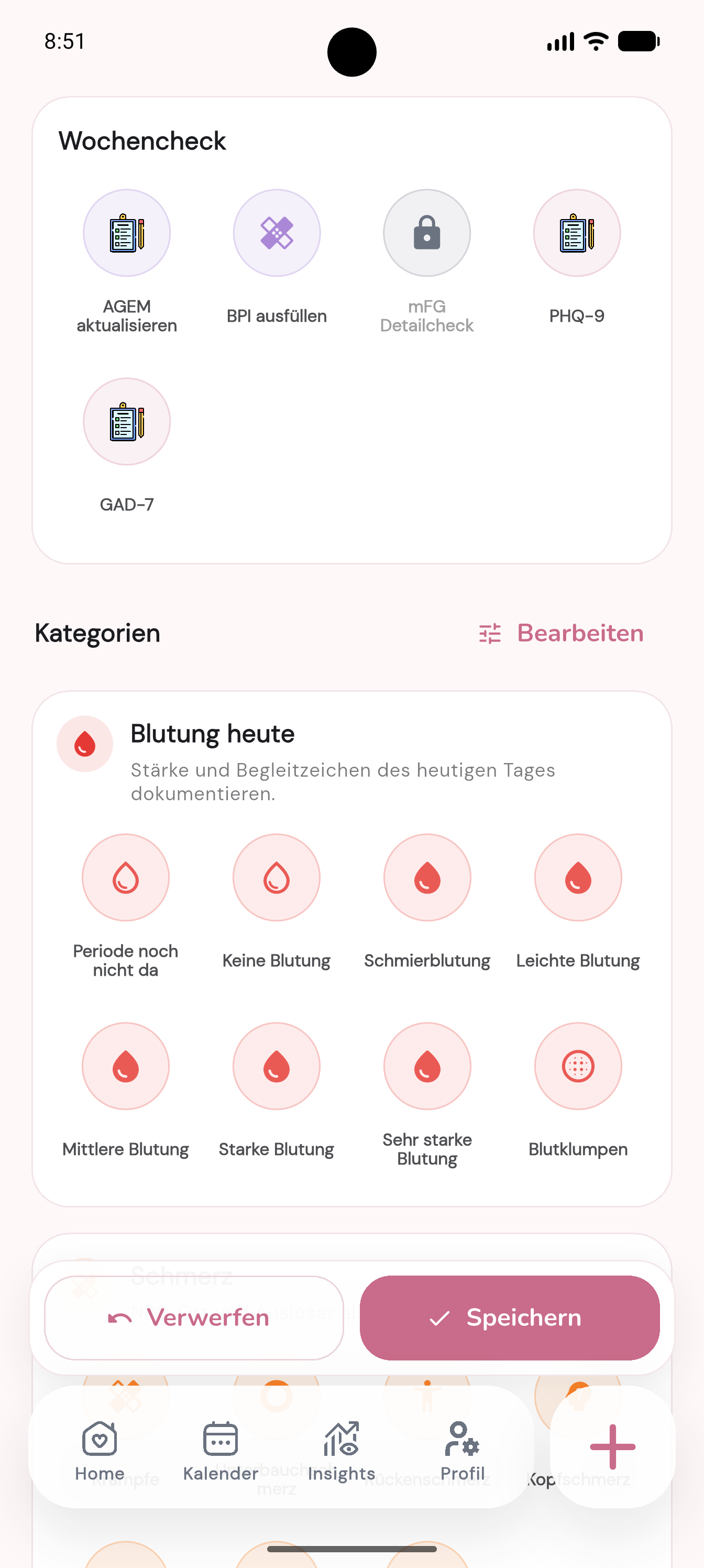 Ovalina Tracking-Screen mit strukturierter Erfassung